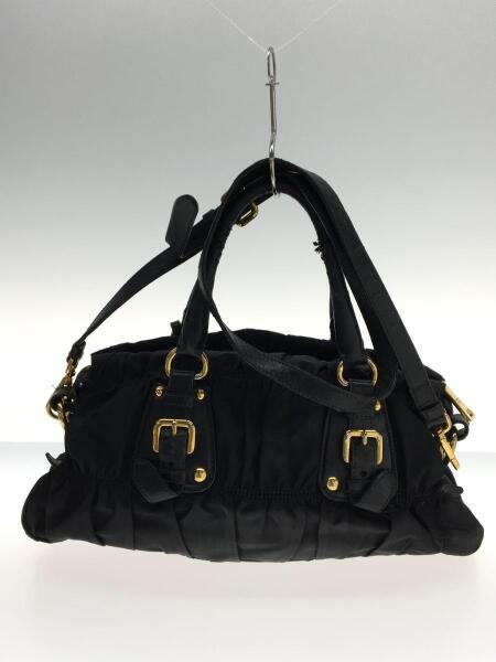 PRADA ギャザー入り ブラックハンドバッグ PRADA(プラダ) / ギャザーハンドバッグ/--/BLK | 中古品の販売・通販