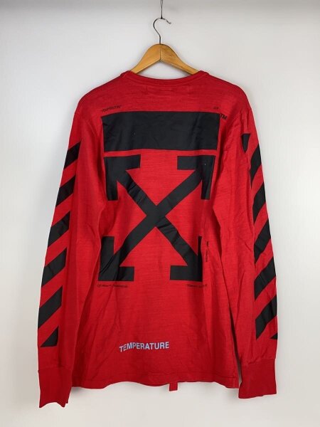 OFF-WHITE(オフホワイト) / 長袖Tシャツ/M/コットン/レッド 