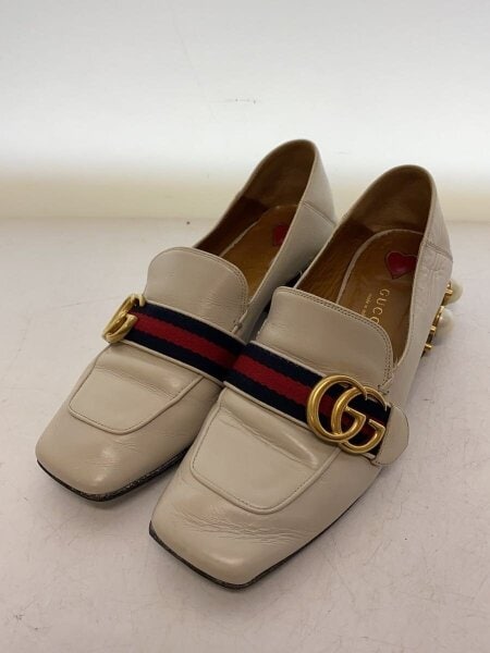 GUCCI(グッチ) / パンプス/35.5/WHT/レザー/ホワイト/ローファー 
