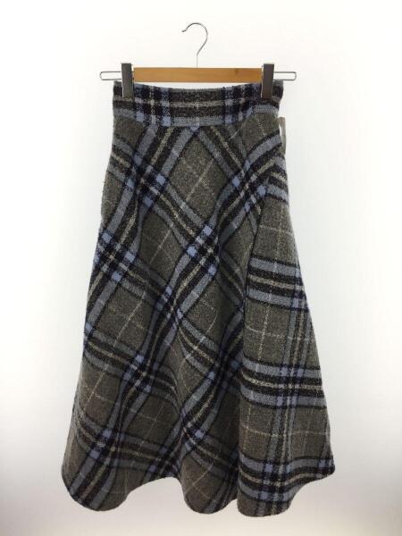 Mila Owen(ミラオーウェン) / 斜め切替チェック柄フレアスカート  