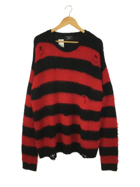 glamb(グラム) / Slimane border knit/O/アクリル/RED/ボーダー/GB17SP 