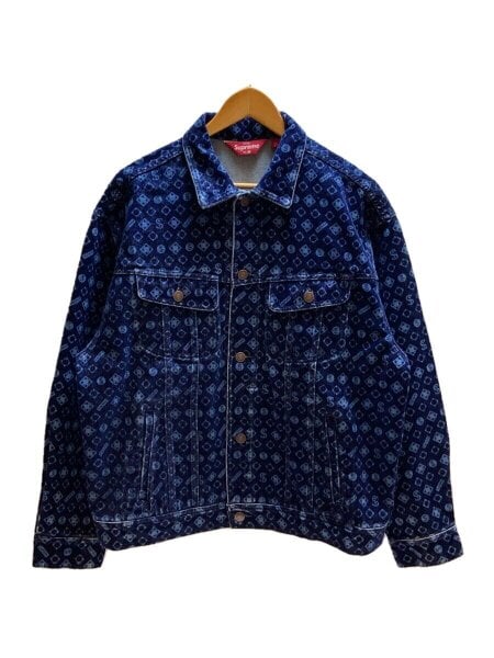 Flocked Denim Trucker Jacket 