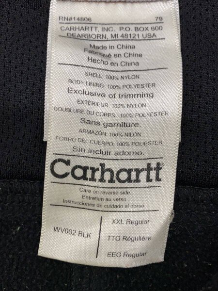 Carhartt / ベスト/XXL/ナイロン/BLK/無地/WV002 Carhartt(カーハート) / ベスト/XXL/ナイロン/BLK/無地/WV002 | 古着の