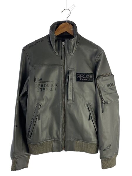 AVIREX(アヴィレックス) / シングルライダースジャケット/M/レザー/GRY