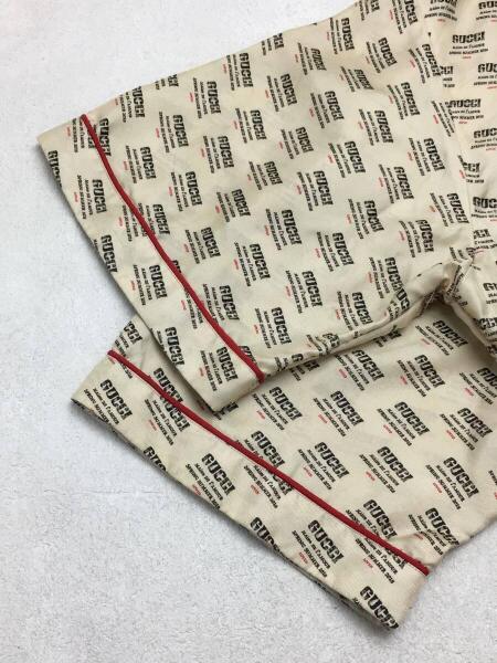 GUCCI(グッチ) / Stamp Bowling Shirt/半袖シャツ/48/シルク/BEG/総柄