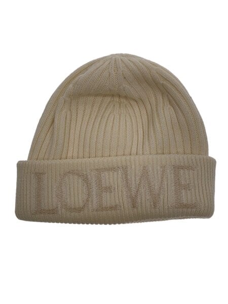 LOEWE(ロエベ) / LOGO WOOL BEANIE/ニットキャップ/ウール/CRM/メンズ