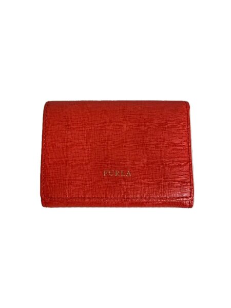 FURLA(フルラ) / 3つ折り財布/レザー/オレンジ/無地/レディース | 中古 