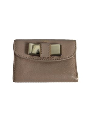 Chloé 二つ折り財布 ブラウンレザー　センス　タン Chloé 二つ折り財布 ブラウンレザー センス タン Chloe クロエ 財布