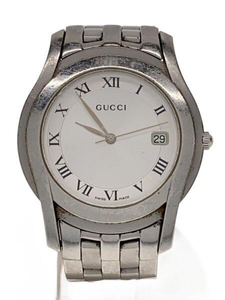 GUCCI(グッチ) / クォーツ腕時計/アナログ/ステンレス/WHT/シルバー 