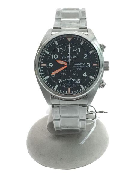 SEIKO(セイコー) / クォーツ腕時計/アナログ/ステンレス/BLK/SLV/SS 