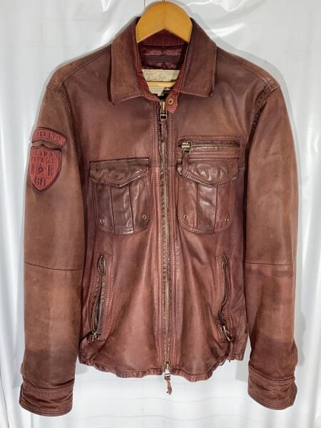 AVIREX(アヴィレックス) / ポリスマンレザージャケット/L/山羊革/BRD