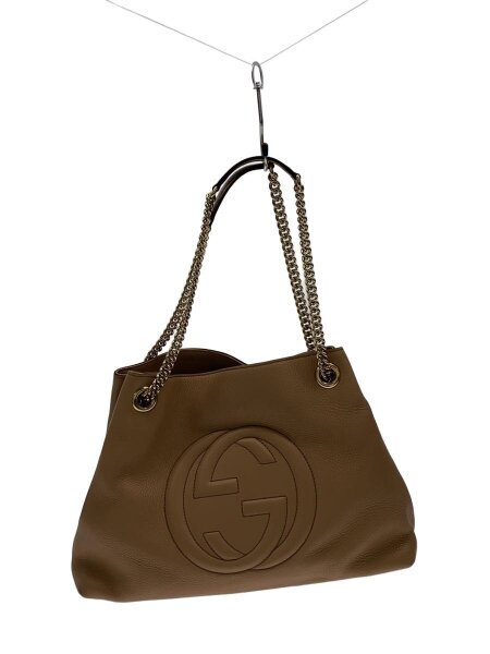 GUCCI(グッチ) / チェーン・トートバッグ_ソーホー/レザー/BEG | 中古 