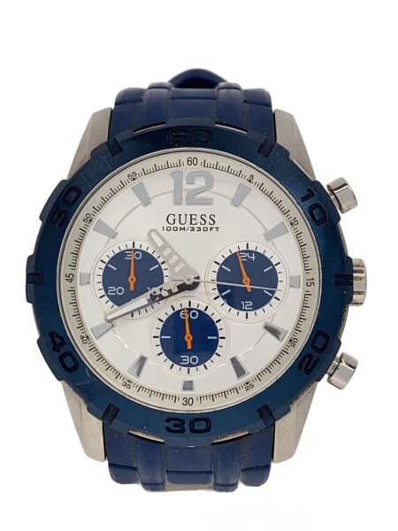GUESS(ゲス) / クォーツ腕時計/アナログ/ラバー/WHT/BLU/W0864G6 