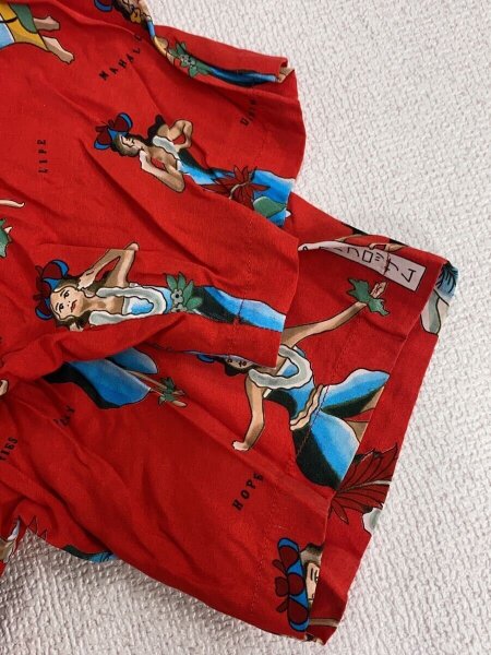 Aloha Blossom(アロハブロッサム) / アロハシャツ/44/レーヨン/RED/総