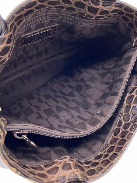 FURLA(フルラ) / クロコ型押し/編み込みレザーハンドルショルダー 