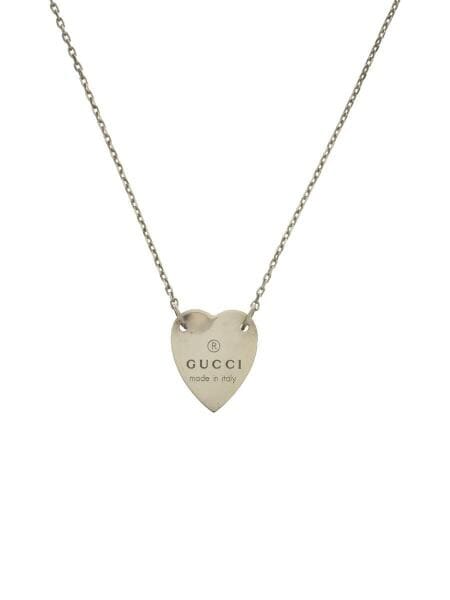 GUCCI グッチ ハート プレート ネックレス シルバー925 GUCCI グッチ ロゴ ハートプレート ネックレス シルバー SV925