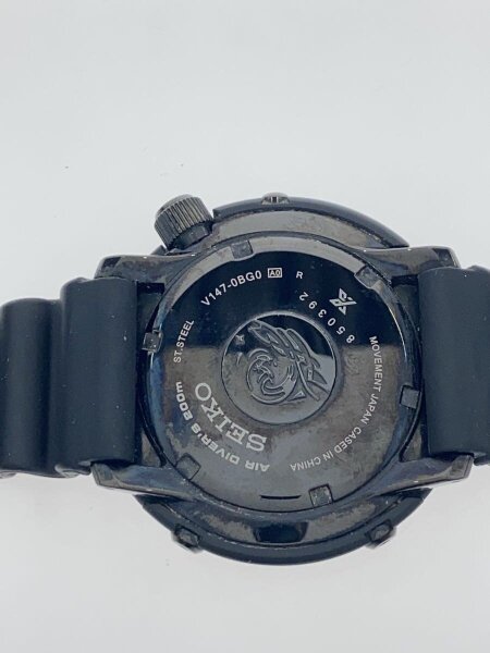 SEIKO(セイコー) / ソーラー腕時計/アナログ/ラバー/BLK/BLK/V147-0BG0 