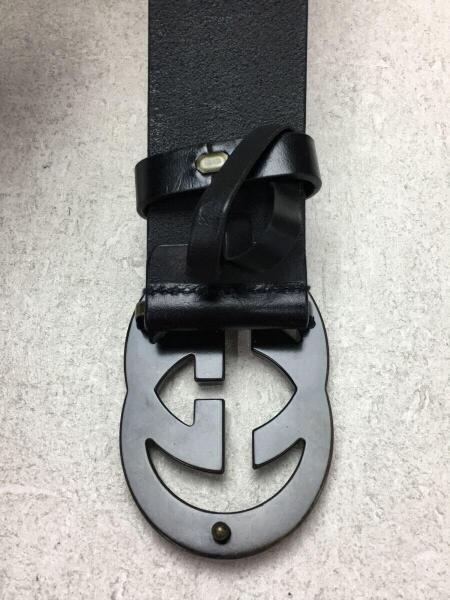 GUCCI(グッチ) / ダブルGバックル レザーベルト/レザー/ブラック