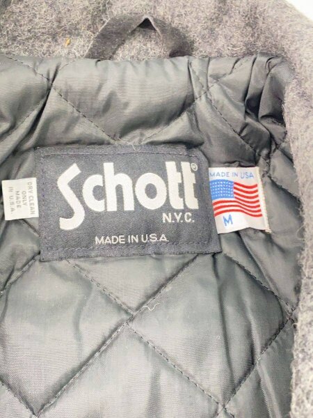 ヴィンテージSchott ウール シングルピーコート グレー未使用に近い 40 Schott(ショット) / シングルピーコート/M/--/GRY | 古着の販売・通販