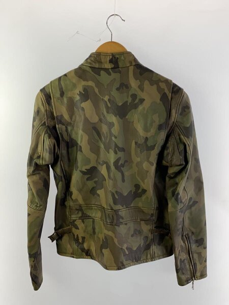 AVIREX / シングルライダースジャケット/36/山羊革/KHK/カモフラ/6141052 AVIREX(アヴィレックス) / シングルライダースジャケット/36/山羊革