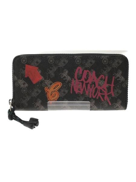 COACH(コーチ) / 長財布/レザー/黒/ホース & キャリッジ プリント 