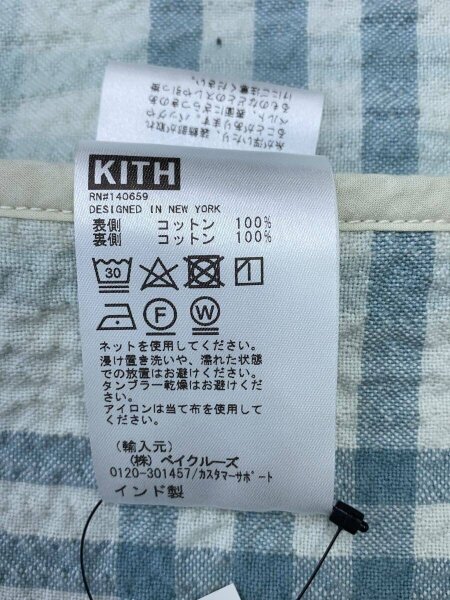 Kith ノーカラーチェックジャケット KITH(キス) / リバーシブルノーカラージャケット/--/コットン/BLU