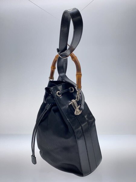 GUCCI グッチ バンブー メッシュ ワンショルダーバッグ 黒 ポーチ付き 