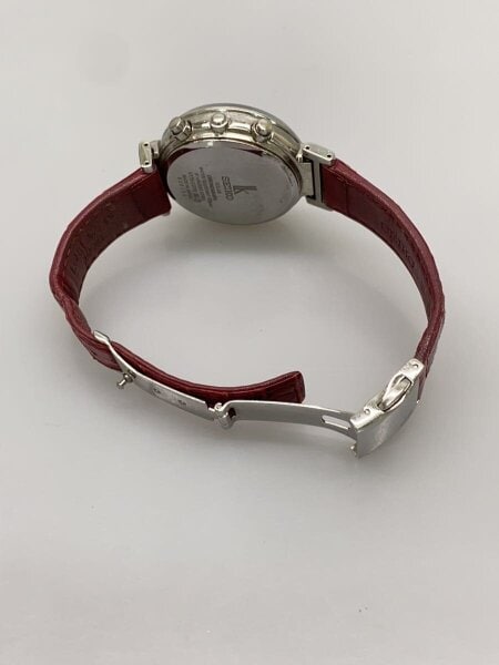 SEIKO(セイコー) / LUKIA/ソーラー腕時計/アナログ/レザー/WHT/RED 