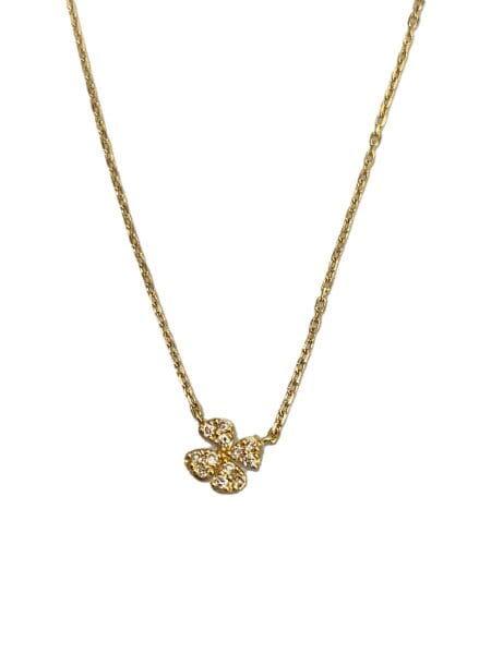 agete(アガット) / クローバーネックレス/K18/0.05ct/GLD | 中古品の 