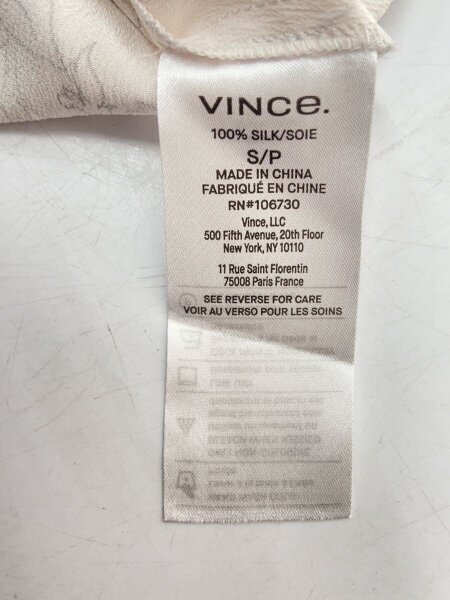 VINCE.(ヴィンス) / 長袖ブラウス/S/シルク/WHT/花柄 | 古着の販売 