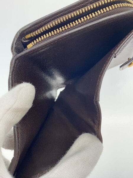 LOUIS VUITTON◇コンパクトジップ_ダミエ・エベヌ_BRW/PVC/BRW/メンズ