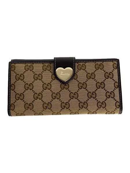 GUCCI(グッチ) / 長財布_ハートプレート_GGキャンバス/キャンバス/BRW 