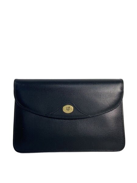 【未使用】クリスチャンディオール クラッチバッグ ナイロン レザー 紺 黒 Christian Dior(クリスチャンディオール) / クラッチバッグ/レザー/BLK