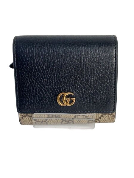 GUCCI(グッチ) / バイカラー ミディアム ウォレット_ダブルG/PVC/BLK