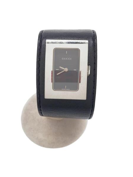 GUCCI / クォーツ腕時計/アナログ/レザー/BLK/BLK/SS/7800L GUCCI(グッチ) / クォーツ腕時計/アナログ/レザー/BLK/BLK/7800L
