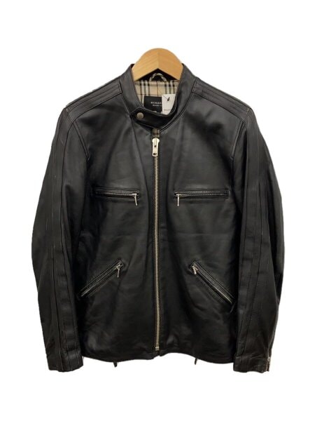 バーバリーブラックレーベル　シングルライダース　レザー　羊革　黒　ノバチェック BURBERRY BLACK LABEL(バーバリーブラックレーベル) &frasl; シングル