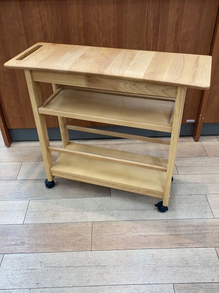 極美品】ニトリ ワゴン アルナスDF 80 LBR キッチンワゴン 天然木