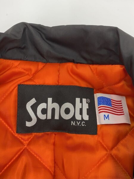 美品 Schott ショット ナイロン ライダースコート M 黒 3172019 Schott(ショット) / ライダースコート/コート/M/ナイロン/BLK/3172019