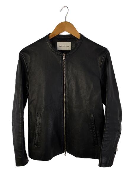 羊革】アダムエロペ レザージャケット 黒 L 本革 シャツジャケット