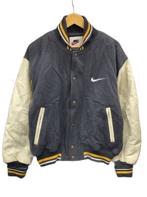 NIKE(ナイキ) / スタジャン/L/ウール/NVY/銀タグ/90s/レザー部分ヨゴレ