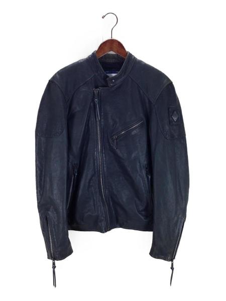 REPLAY(リプレイ) / シングルライダースジャケット/M/牛革/BLK/黒 