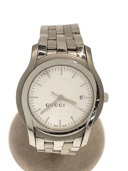 GUCCI(グッチ) / クォーツ腕時計/アナログ/ステンレス/WHT/SLV/SS 