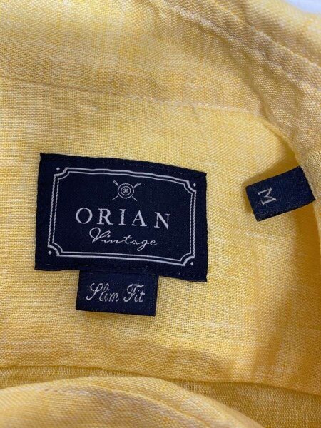ORIAN イタリアンカラー スキッパーシャツ イタリア製 M リネン 黒