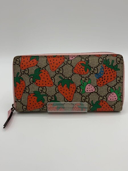 GUCCI(グッチ) / 長財布_GGスプリーム_ストロベリープリント/PVC/BEG  