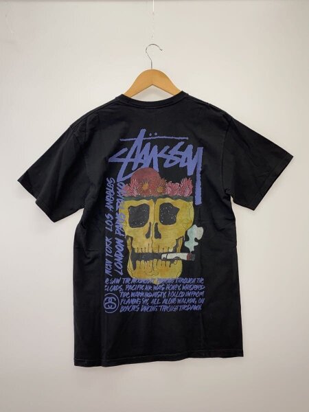 STUSSY(ステューシー) / スカル フラワー Tシャツ/M/コットン/BLK 