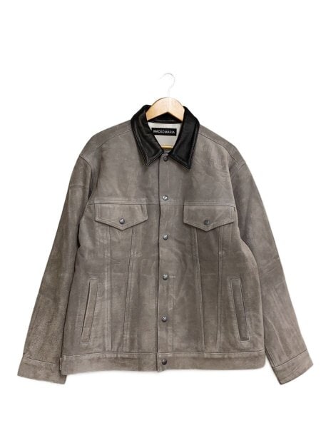 WACKO MARIA(ワコマリア) / SUEDE LEATHER TRUCKER JACKET/XL/牛革/GRY