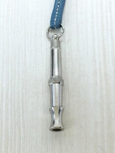 HERMES(エルメス) / ネックレス/ホイッスル/笛/レザー/ブルー/シルバー