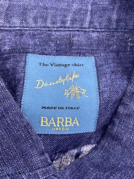 BARBA(バルバ) / 半袖シャツ/--/リネン/ネイビー/無地 | 古着の販売 