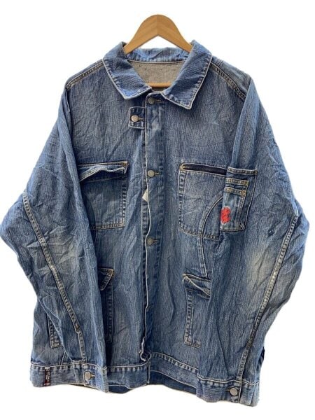 ROCAWEAR デニムベスト バックロゴ 2XL ワッペン刺繍 ネイビー