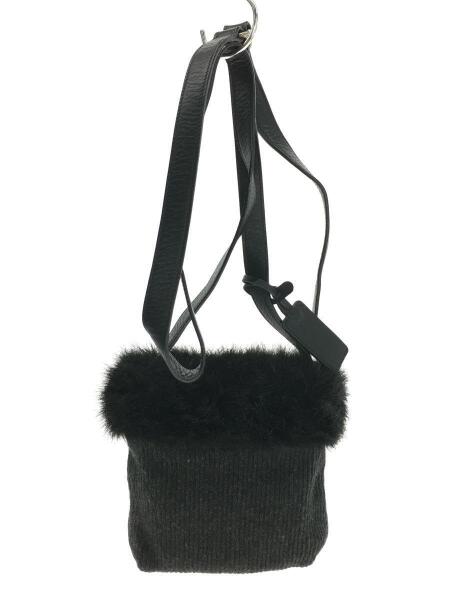 courreges クレージュ ショルダーバッグ ファー クレージュ ロゴ刺繍